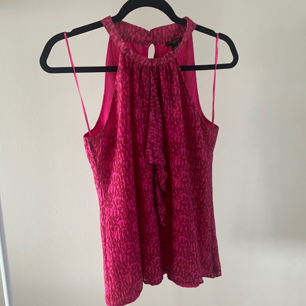 SILK Ann Taylor Hot Pink Racerback Dress Top